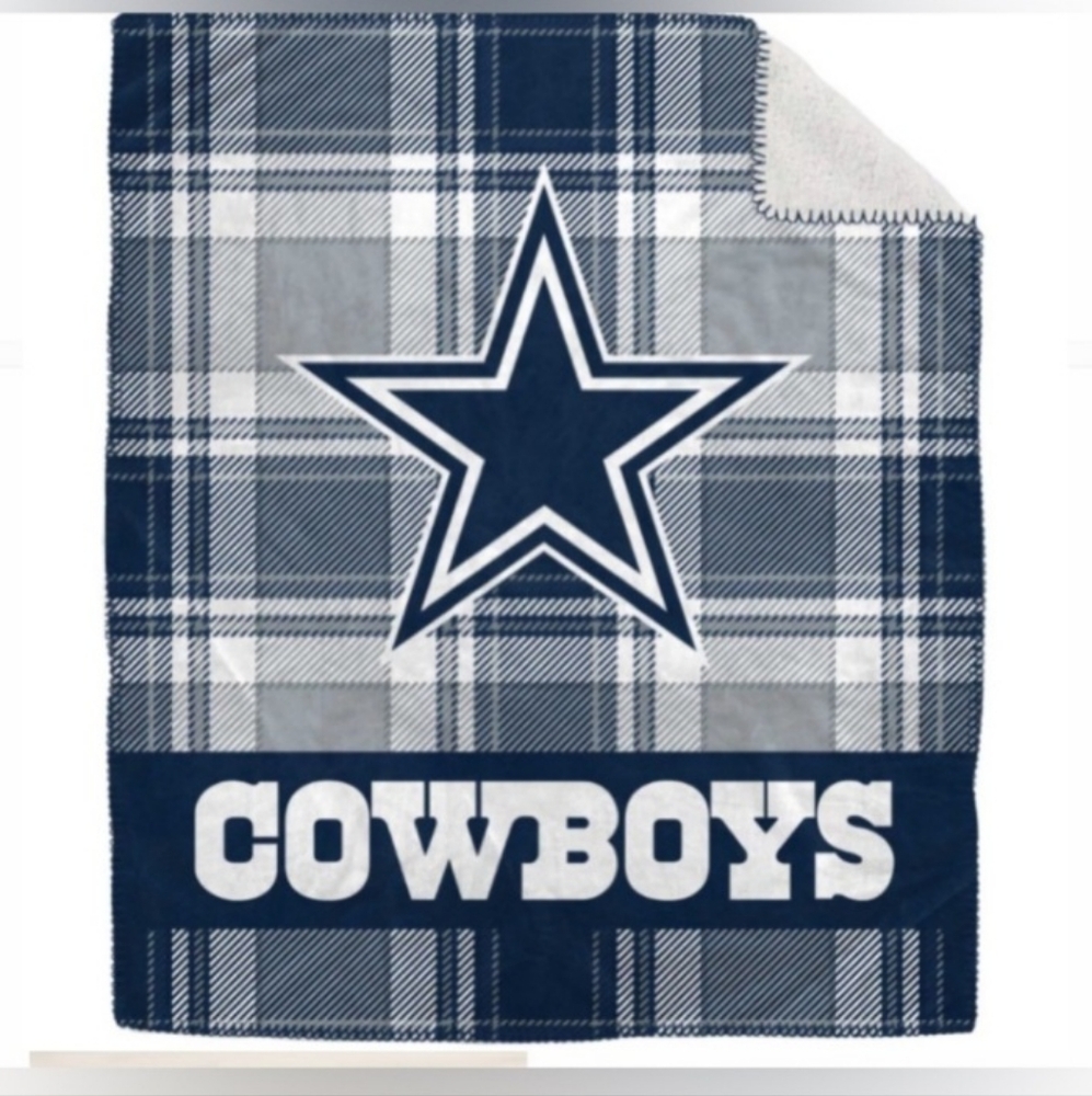 Pegasus Dallas Cowboys 50" x 60" Plaid Flannel Sherpa Plush Blanket